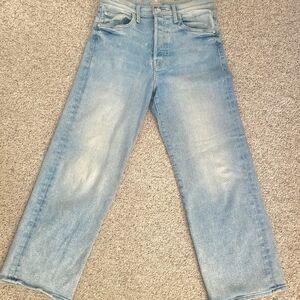MOTHER DENIM Women's Wide,Straight-leg Light Blue Jeans